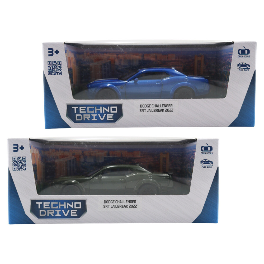 TechnoDrive DODGE CHALLENGER SRT JAILBREAK 2022 - автомодель 1:44 • Синій, зелений (250949)