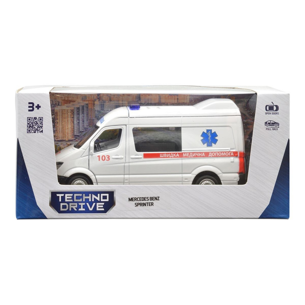 TechnoDrive MERCEDES BENZ SPRINTER Швидка допомога 1:32 - автомодель • Білий (250344U)
