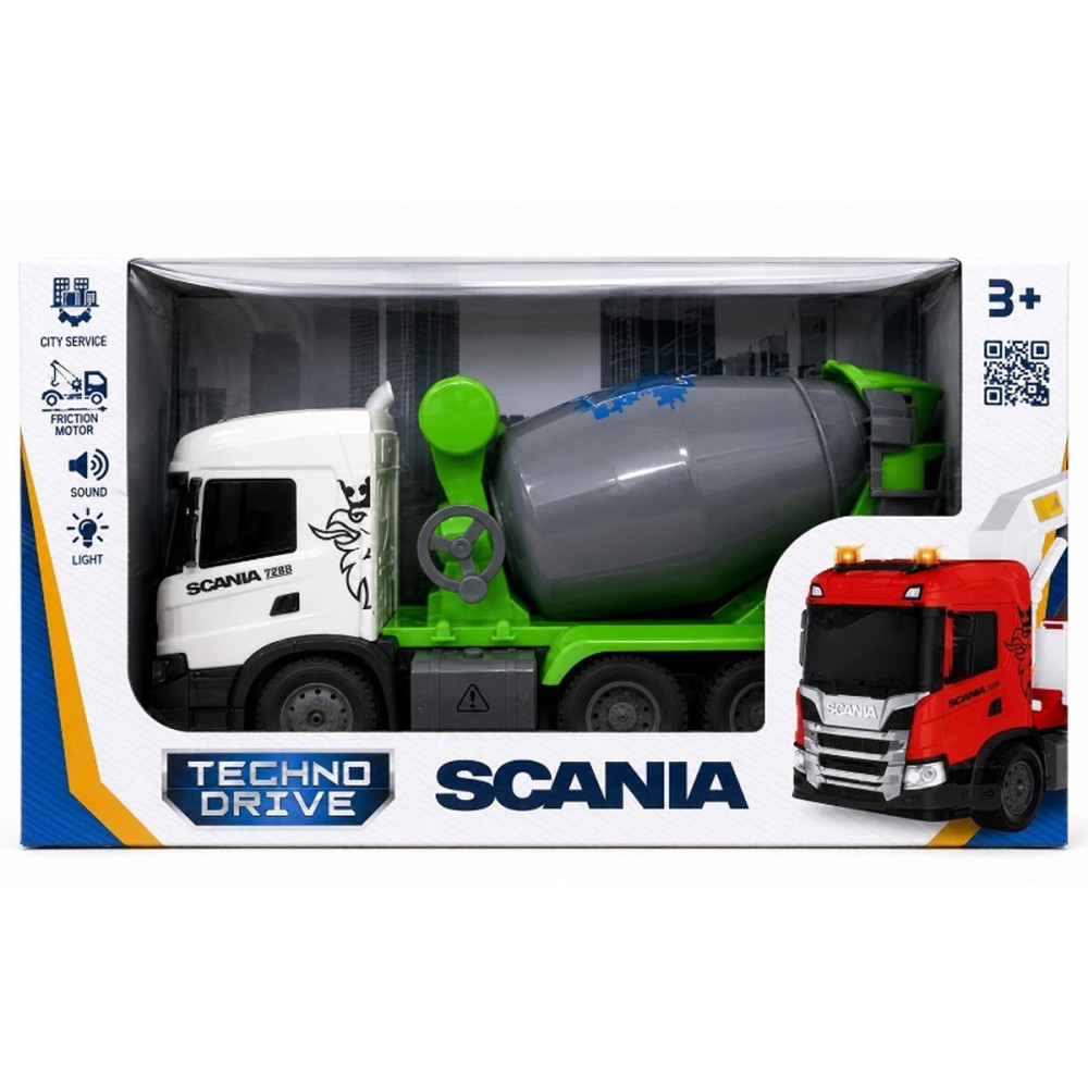 TechnoDrive Big Truck Бетонозмішувач Scania - автомодель зі світлом і звуком (OC-6402)
