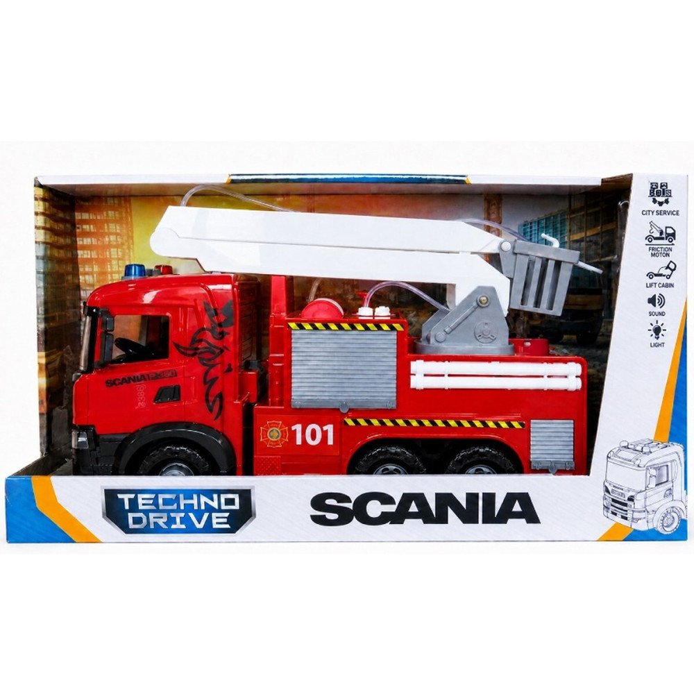 TechnoDrive Mid Truck Пожежна машина Scania - автомодель зі світлом, звуком і водою (OC-3011W)