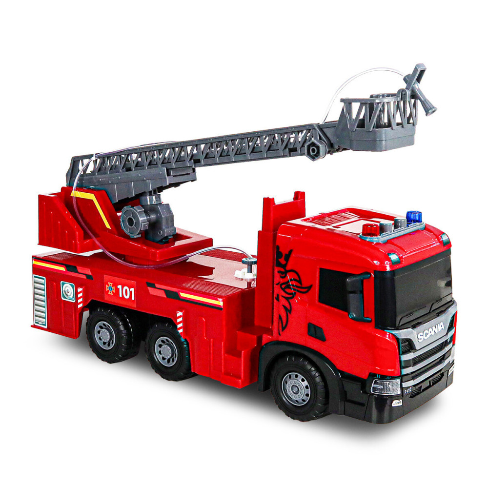 TechnoDrive Super Big Truck Пожарная машина Scania - автомодель со светом, звуком и водой (5005KS)