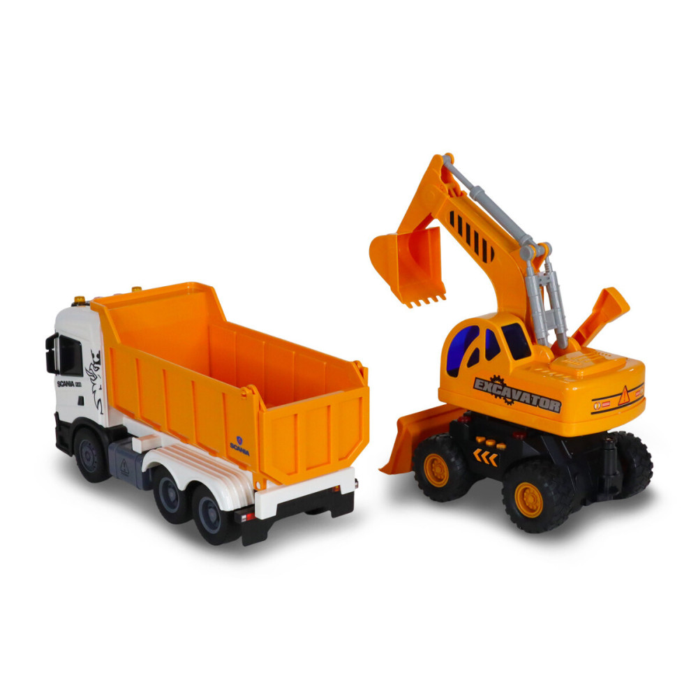 TechnoDrive 2 in 1 Truck Самоскид Scania і екскаватор - ігровий набір (8001KS)