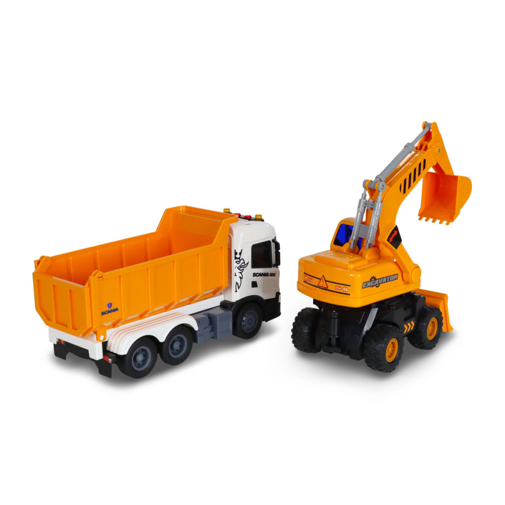 TechnoDrive 2 in 1 Truck Самоскид Scania і екскаватор - ігровий набір (8001KS)