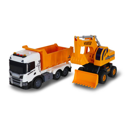 TechnoDrive 2 in 1 Truck Самоскид Scania і екскаватор - ігровий набір (8001KS)