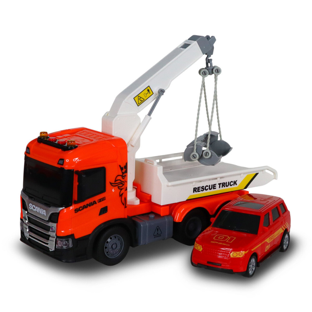 TechnoDrive Big Truck Эвакуатор Scania с машиной - игровой набор (6408KS)