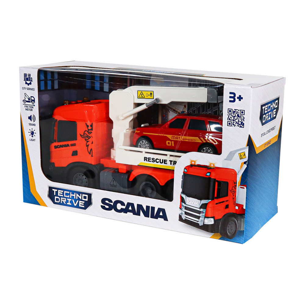TechnoDrive Big Truck Эвакуатор Scania с машиной - игровой набор (6408KS)