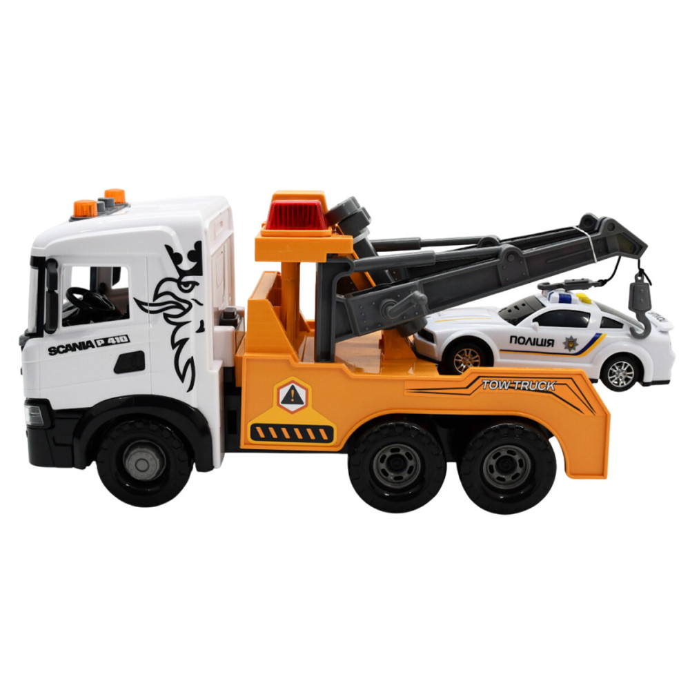 TechnoDrive Mid Truck Эвакуатор Scania с полицейской машиной - игровой набор (3004KS)