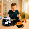 TechnoDrive Super Big Truck Автокран Scania с экскаватором - игровой набор (5004KS)