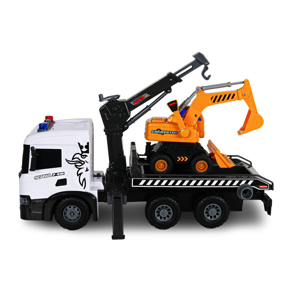 TechnoDrive Super Big Truck Автокран Scania с экскаватором - игровой набор (5004KS)