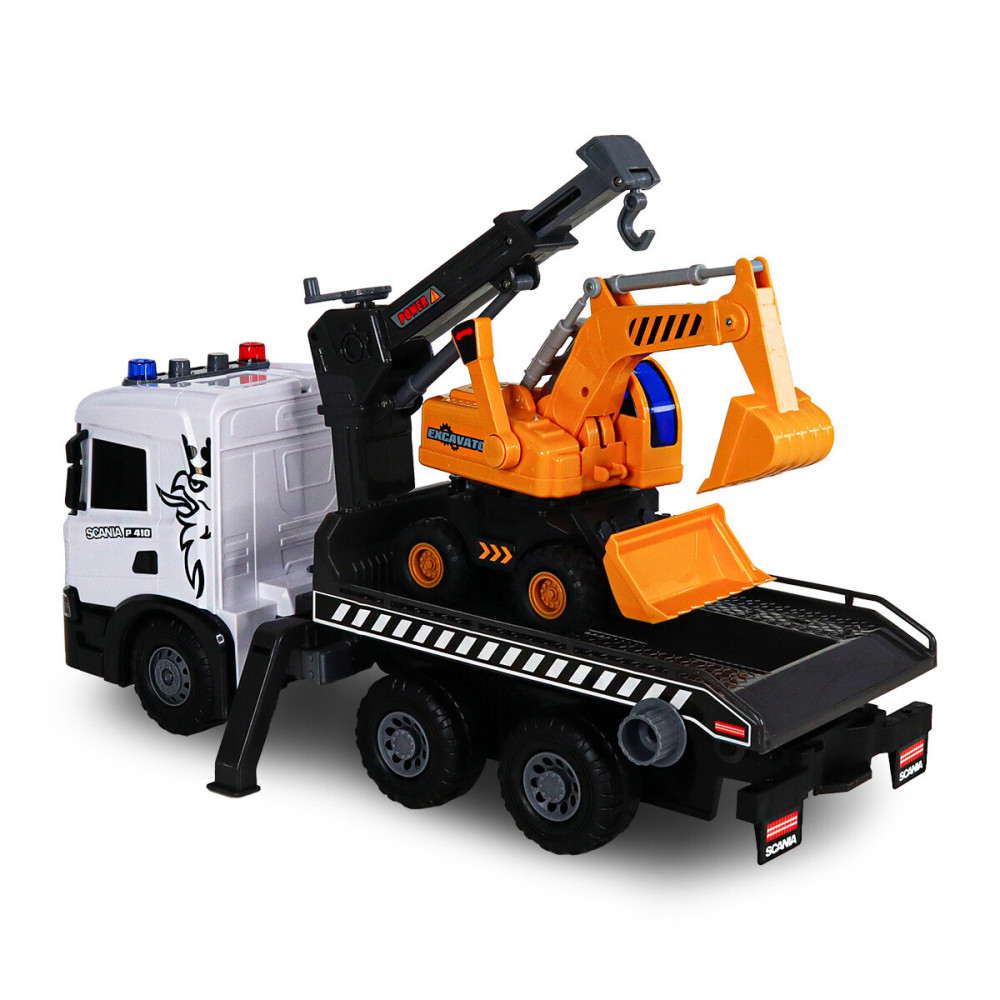 TechnoDrive Super Big Truck Автокран Scania с экскаватором - игровой набор (5004KS)