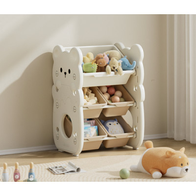 Kivibaby Bear XXSNJ-01 - стелаж Монтессорі з 5 контейнерами • Milk White Kivibaby Bear XXSNJ-01 - стелаж Монтессорі з 5 контейнерами • Milk White