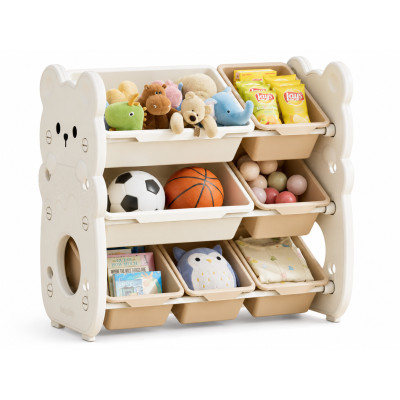 Kivibaby Bear XXSNJ-02 - стелаж Монтессорі з 7 контейнерами • Milk White Kivibaby Bear XXSNJ-02 - стелаж Монтессорі з 7 контейнерами • Milk White