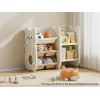 Kivibaby Bear XXSNJ-04 - стелаж Монтессорі з контейнерами та полицею для книжок • Milk White