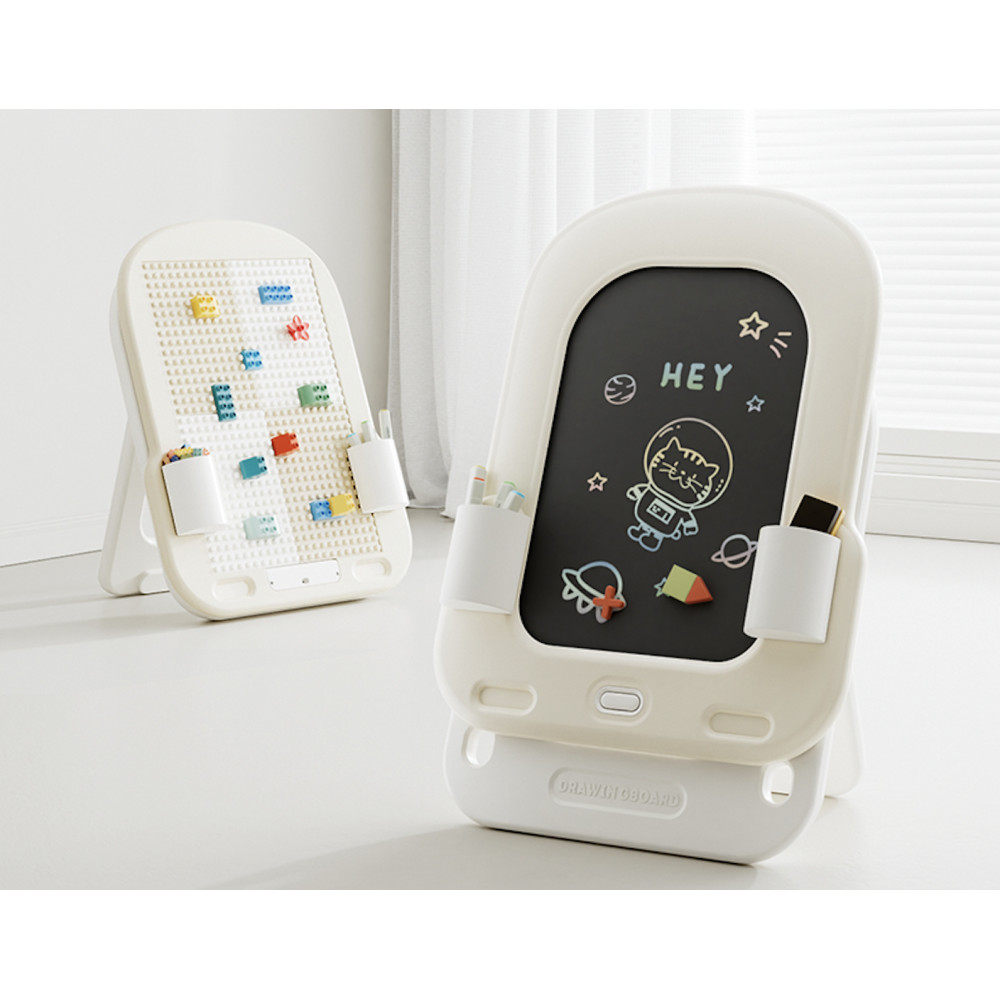 Kivibaby Дошка для малювання 2 в 1 - LCD-екран і панель для конструювання • Cheese Yellow