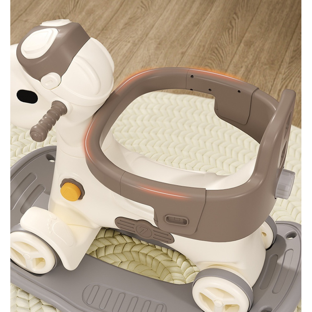 Kivibaby Коник-гойдалка 3 в 1 - гойдалка, каталка та батьківська ручка • White/Brown Kivibaby Коник-гойдалка 3 в 1 - гойдалка, каталка та батьківська ручка • White/Brown