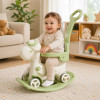 Kivibaby Коник-гойдалка 3 в 1 - гойдалка, каталка та батьківська ручка • White/Green