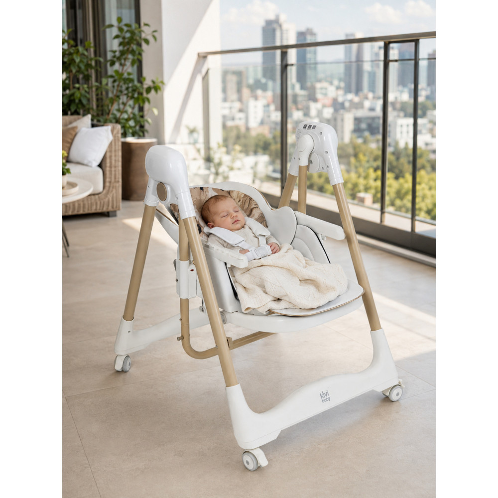 Kivibaby Flexi - стільчик-гойдалка для годування 2 в 1 • Beige Kivibaby Flexi - стільчик-гойдалка для годування 2 в 1 • Beige