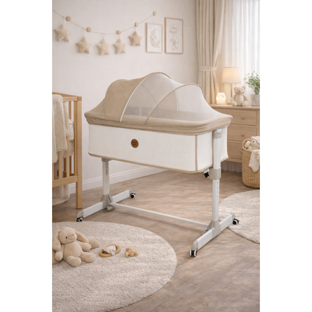 Kivibaby Hug - приставне дитяче ліжечко з матрацом • Beige Kivibaby Hug - приставне дитяче ліжечко з матрацом • Beige