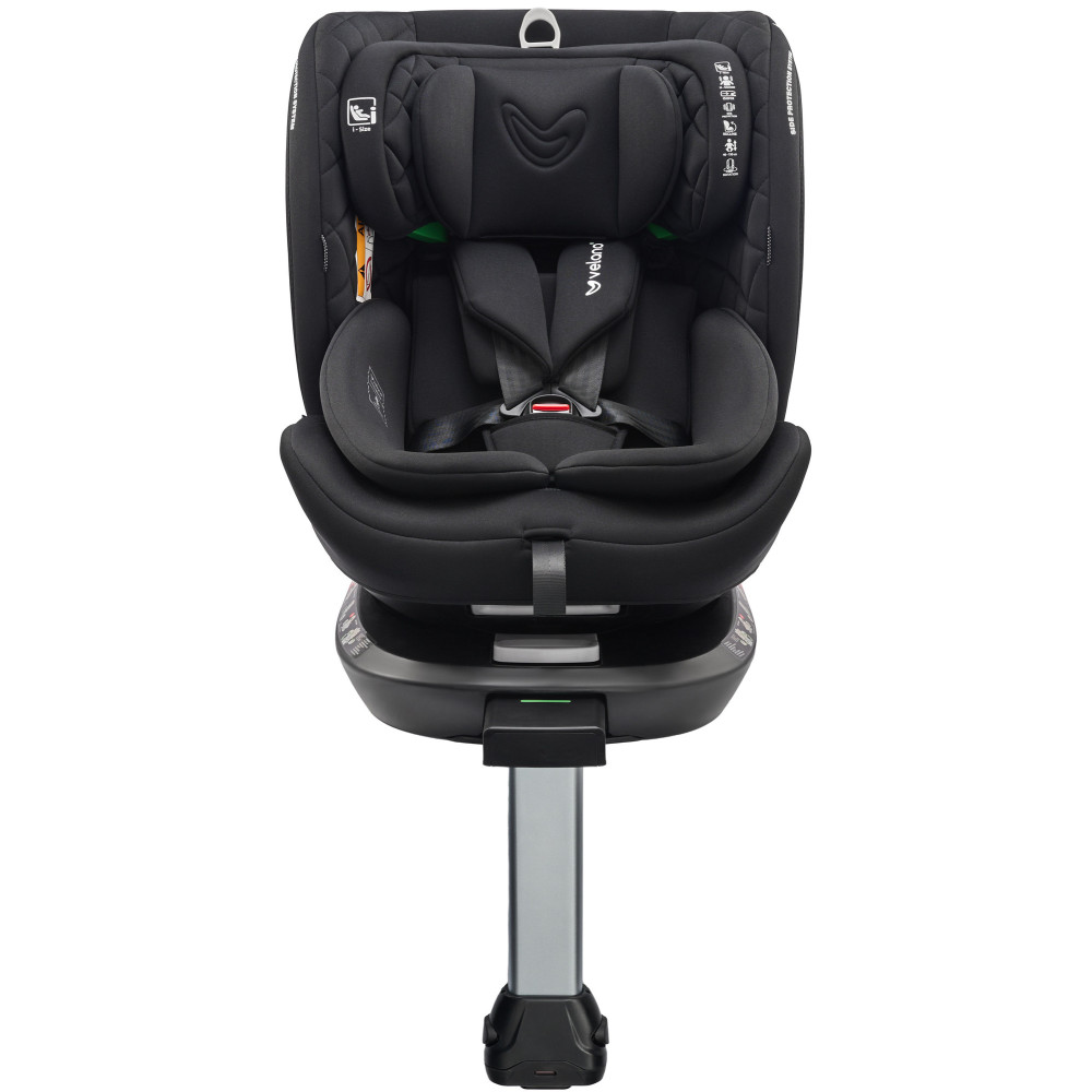 Velano Vento - поворотне автокрісло 360° i-Size 40-150 см з ISOFIX і опорною ногою • Black