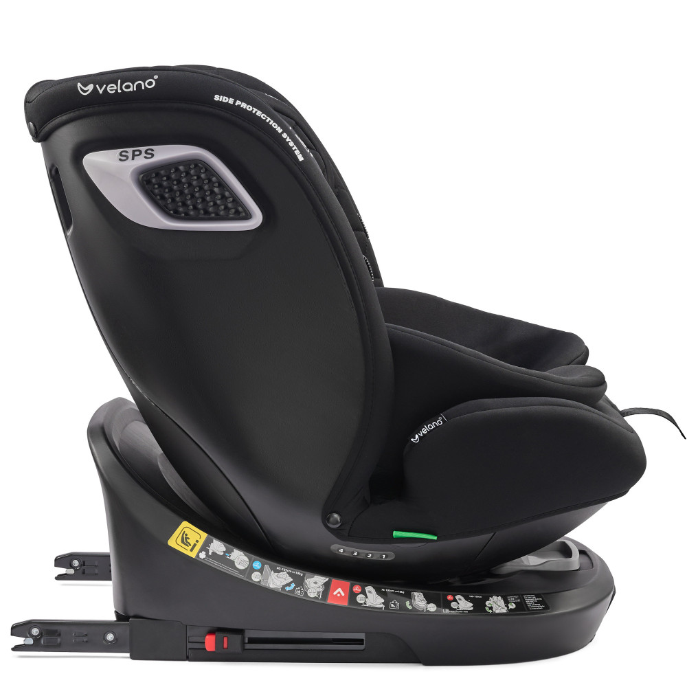 Velano Vento - поворотне автокрісло 360° i-Size 40-150 см з ISOFIX і опорною ногою • Black