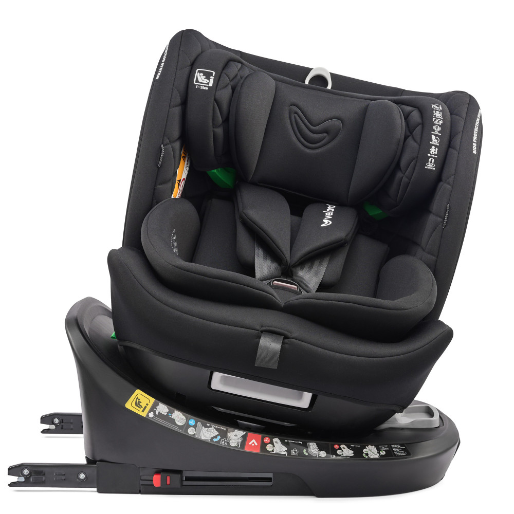 Velano Vento - поворотне автокрісло 360° i-Size 40-150 см з ISOFIX і опорною ногою • Black