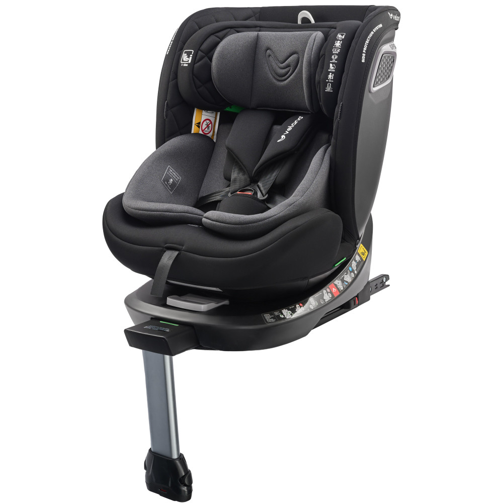 Velano Vento - поворотне автокрісло 360° i-Size 40-150 см з ISOFIX і опорною ногою • Grey