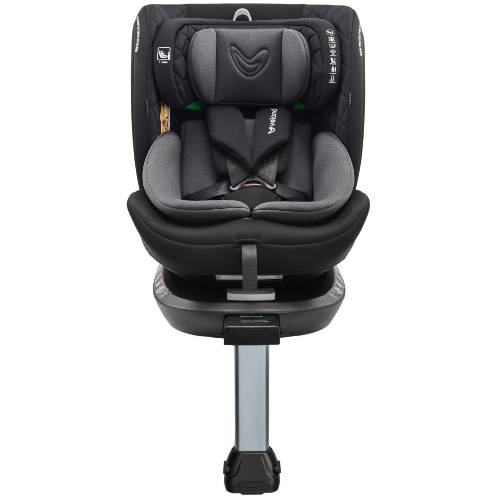 Velano Vento - поворотне автокрісло 360° i-Size 40-150 см з ISOFIX і опорною ногою • Grey