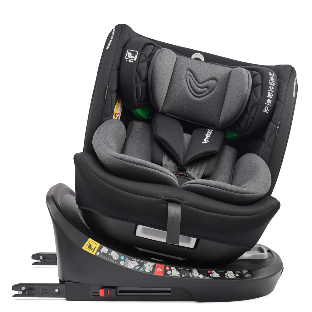 Velano Vento - поворотне автокрісло 360° i-Size 40-150 см з ISOFIX і опорною ногою • Grey