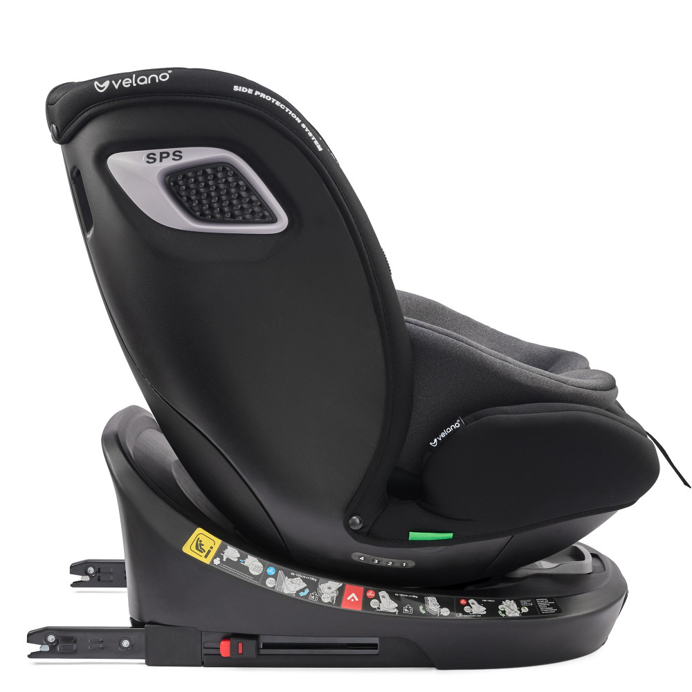 Velano Vento - поворотне автокрісло 360° i-Size 40-150 см з ISOFIX і опорною ногою • Grey