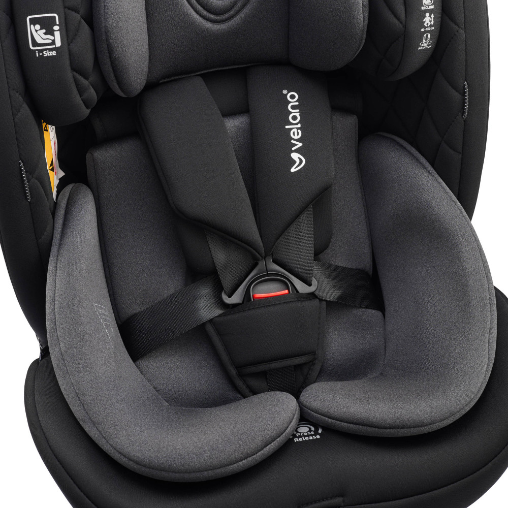 Velano Vento - поворотне автокрісло 360° i-Size 40-150 см з ISOFIX і опорною ногою • Grey
