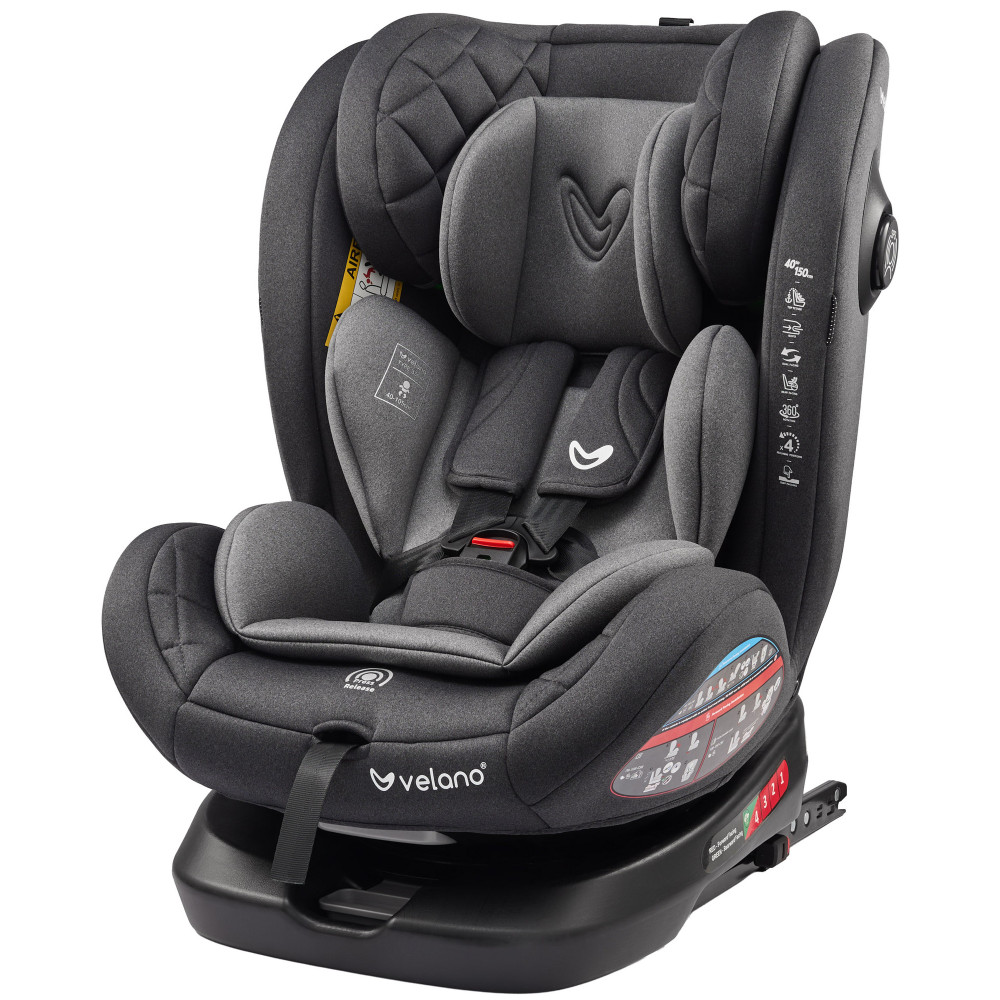 Velano Aura - поворотное автокресло 360° i-Size 40-150 см с ISOFIX • Grey