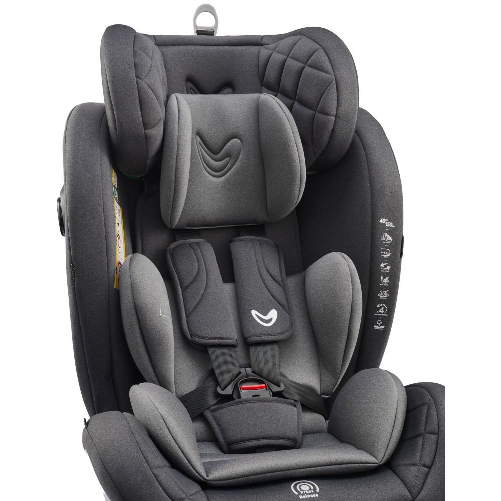 Velano Aura - поворотное автокресло 360° i-Size 40-150 см с ISOFIX • Grey