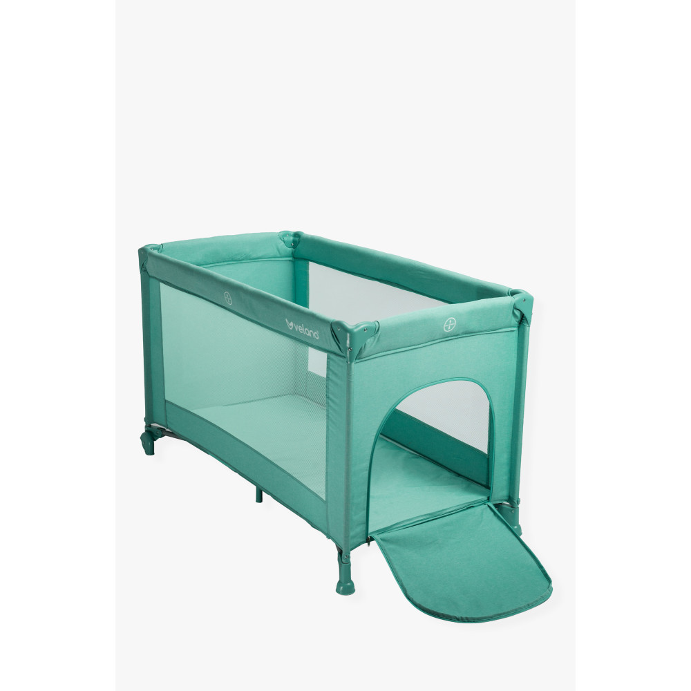 Velano Flexi - манеж-кроватка с боковым входом и двумя колесами • Mint