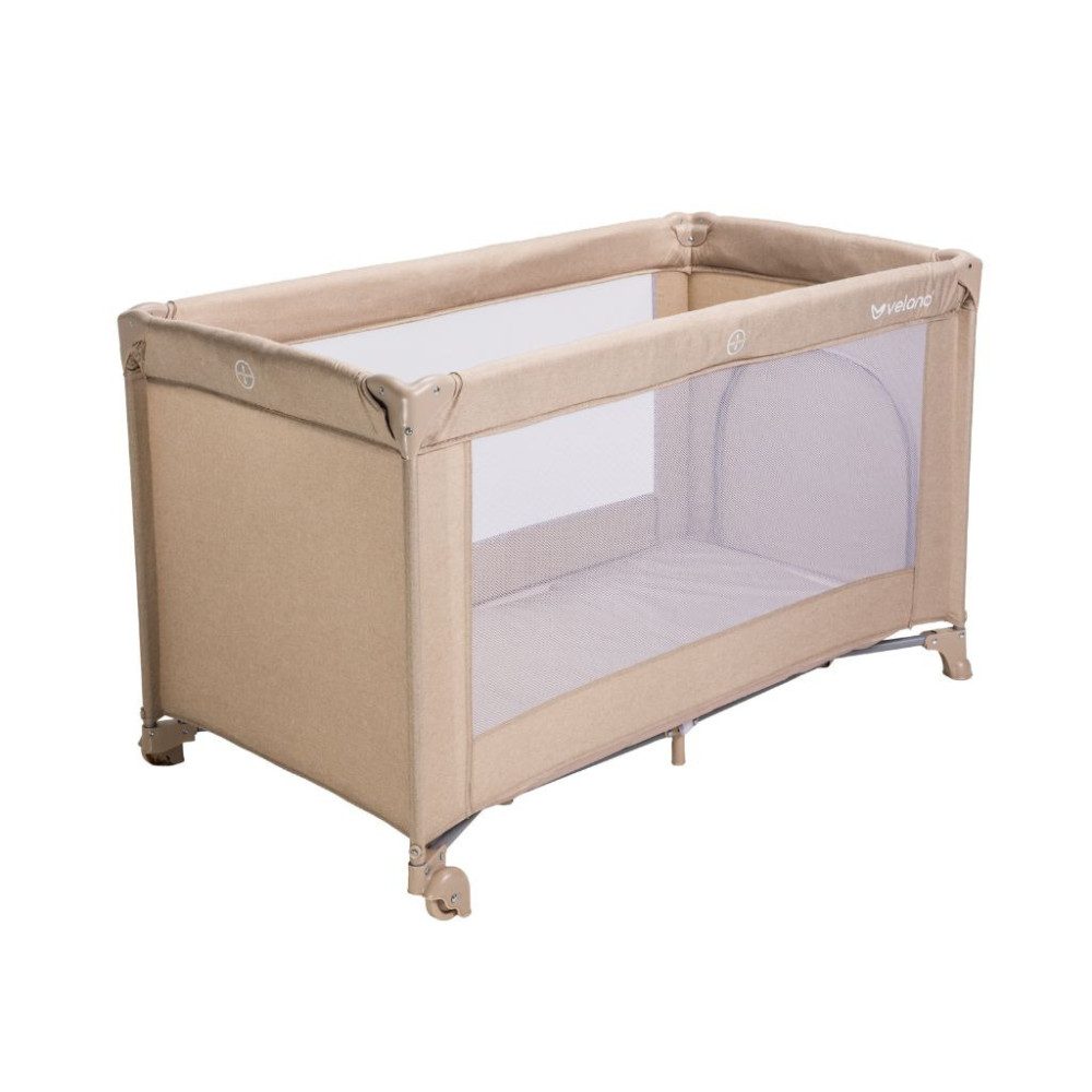 Velano Flexi - манеж-кроватка с боковым входом и двумя колесами • Beige Velano Flexi - манеж-кроватка с боковым входом и двумя колесами • Beige