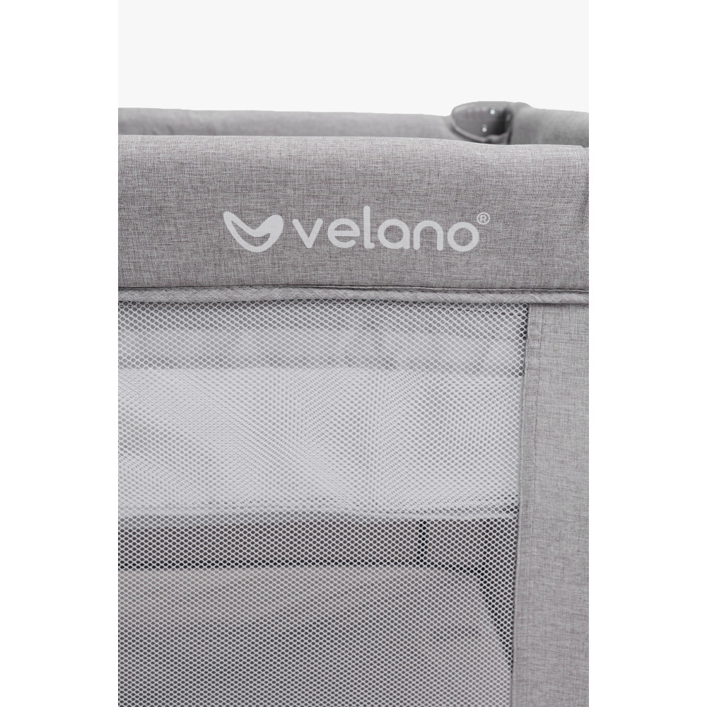 Velano Tino - кровать-манеж с пеленальным столиком и приставным режимом • Light Grey