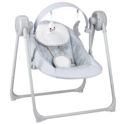 FreeON Snuggy - дитяча гойдалка з мелодіями та таймером • Stars Light Grey