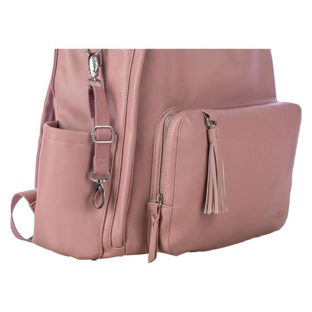 FreeON Glamour - легкий і вмісткий рюкзак для мами з пеленальною підстилкою • Pink