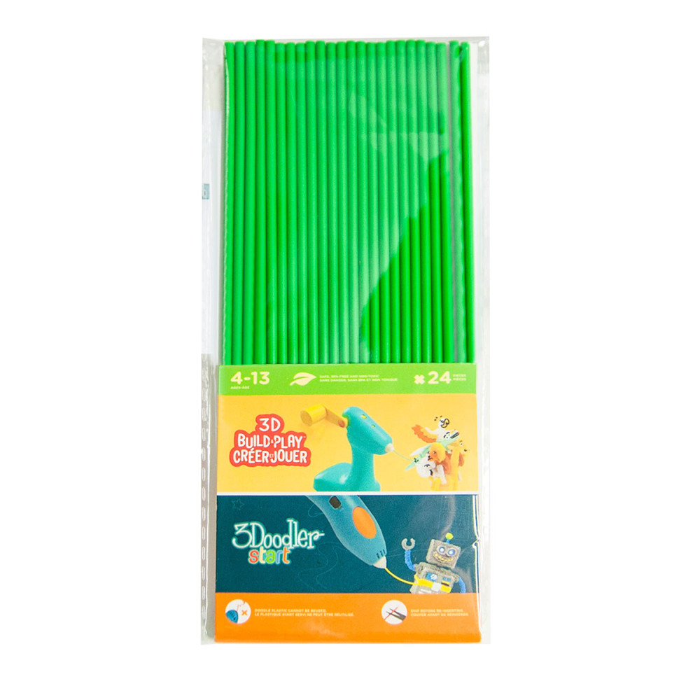 3Doodler Start Стрижні зелені - набір із 24 стрижнів для 3D-ручки (3DS-ECO07-GREEN-24)