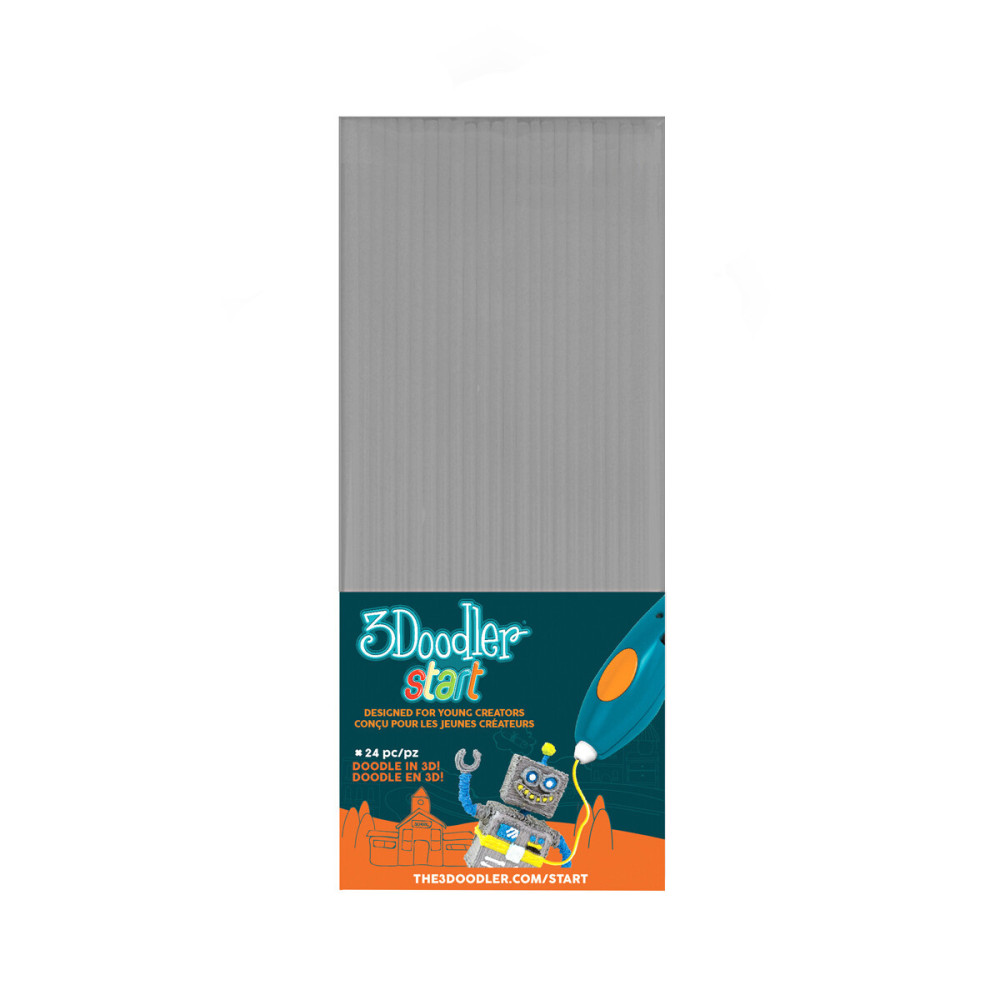3Doodler Start Стрижні сірі - набір із 24 стрижнів для 3D-ручки (3DS-ECO08-GREY-24)