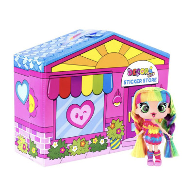 Decora Girlz Дизайнерский магазин наклеек - игровой набор с куклой (D1009)