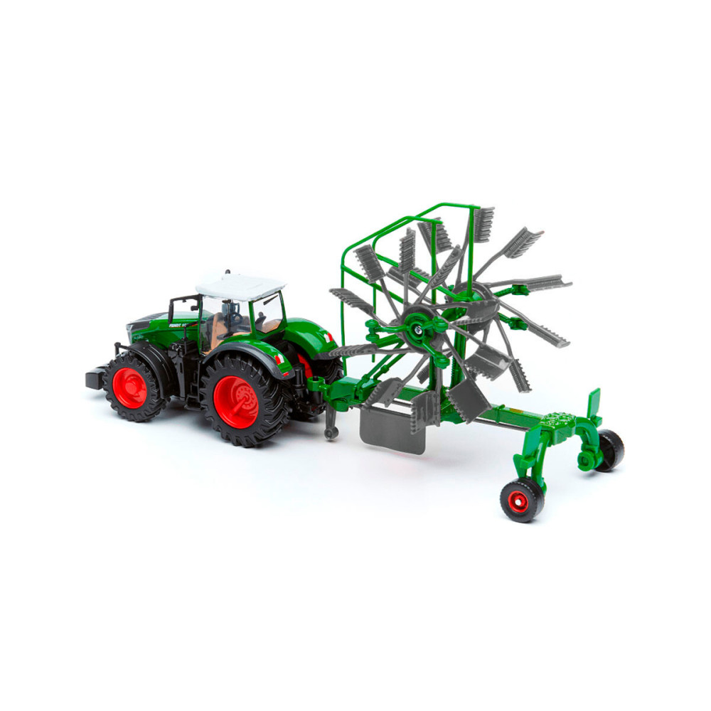 Bburago Farm Трактор Fendt 1050 Vario з роторними валковими граблями - автомодель (18-31665)