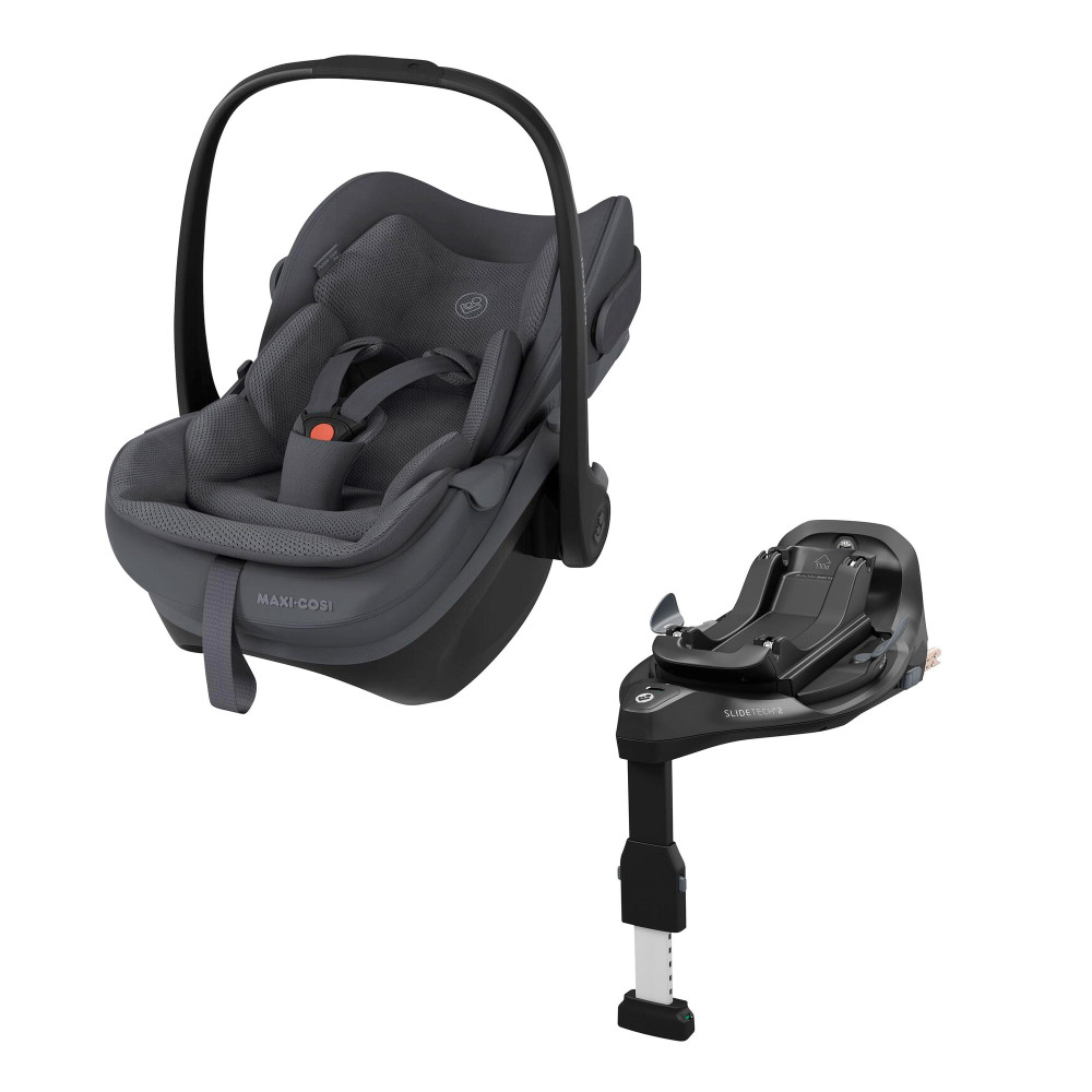 Maxi-Cosi Pebble Slide Pro + FamilyFix Slide Pro - автокресло для новорожденного (автолюлька) с поворотной выдвижной базой ISOFIX (от 0 до 24 месяцев / 40 - 87 см) • Moon Graphite Maxi-Cosi Pebble Slide Pro + FamilyFix Slide Pro - автокресло для новорожденного (автолюлька) с поворотной выдвижной базой ISOFIX (от 0 до 24 месяцев / 40 - 87 см) • Moon Graphite
