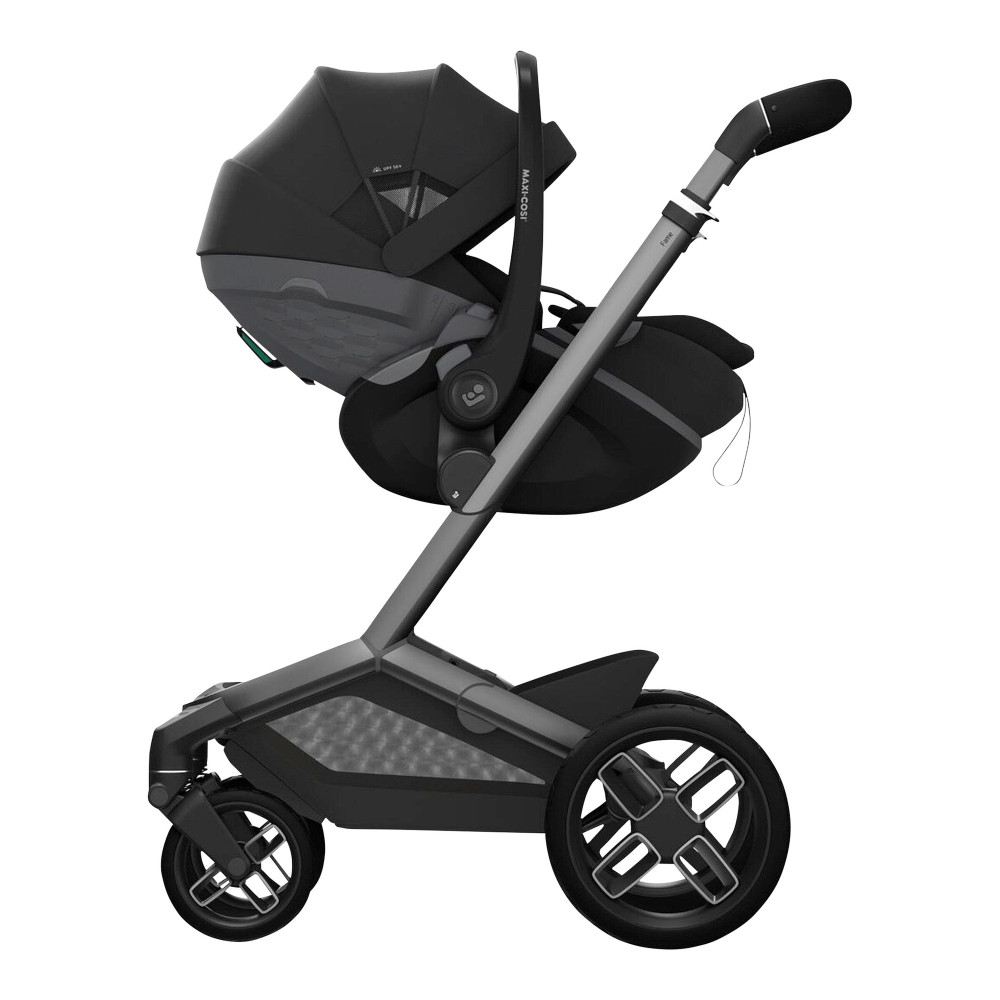 Maxi-Cosi Pebble Slide Pro + FamilyFix Slide Pro - автокресло для новорожденного (автолюлька) с поворотной выдвижной базой ISOFIX (от 0 до 24 месяцев / 40 - 87 см) • Black Onyx