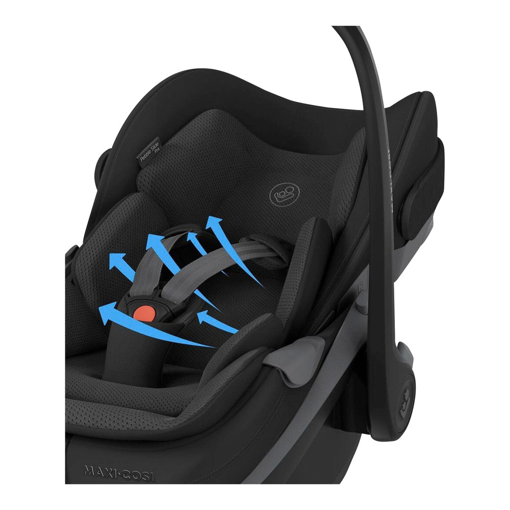 Maxi-Cosi Pebble Slide Pro + FamilyFix Slide Pro - автокресло для новорожденного (автолюлька) с поворотной выдвижной базой ISOFIX (от 0 до 24 месяцев / 40 - 87 см) • Black Onyx