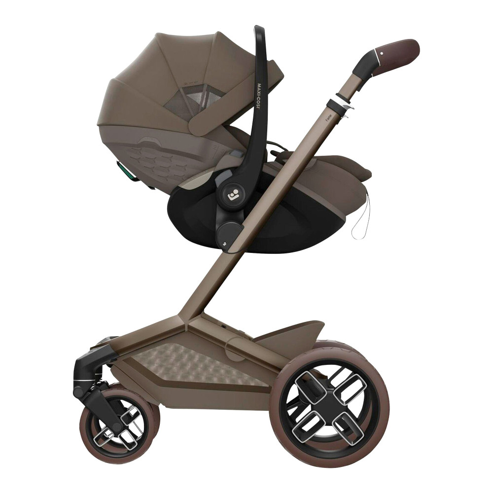 Maxi-Cosi Pebble Slide Pro + FamilyFix Slide Pro - автокресло для новорожденного (автолюлька) с поворотной выдвижной базой ISOFIX (от 0 до 24 месяцев / 40 - 87 см) • Oak Truffle
