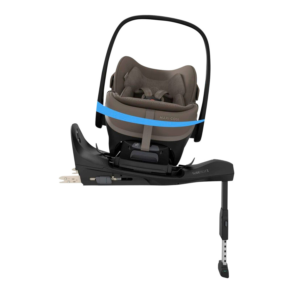 Maxi-Cosi Pebble Slide Pro + FamilyFix Slide Pro - автокресло для новорожденного (автолюлька) с поворотной выдвижной базой ISOFIX (от 0 до 24 месяцев / 40 - 87 см) • Oak Truffle
