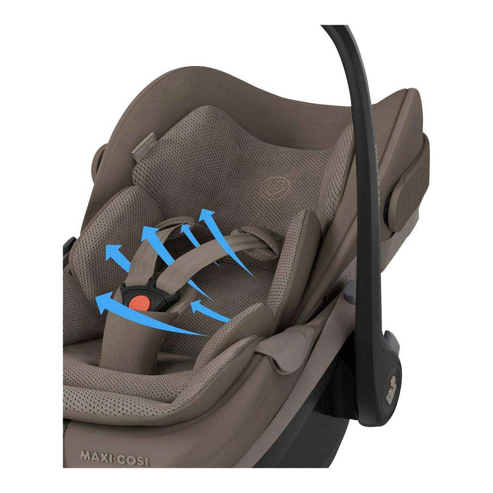 Maxi-Cosi Pebble Slide Pro + FamilyFix Slide Pro - автокресло для новорожденного (автолюлька) с поворотной выдвижной базой ISOFIX (от 0 до 24 месяцев / 40 - 87 см) • Oak Truffle