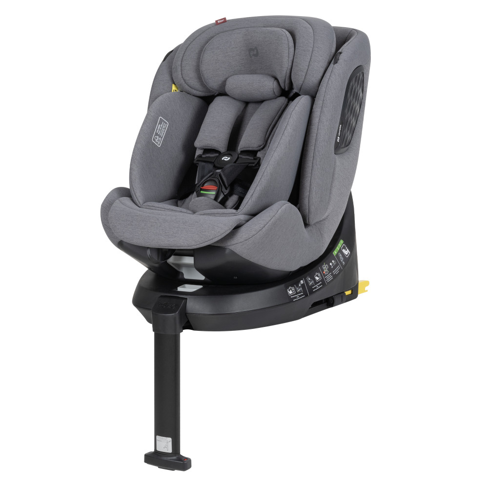 Carrello Bliss+ CRL-17707 - детское автокресло i-Size (0-12 лет / 40-150 см) с функцией поворота, крепление Isofix и опорная стойка • Seashell Grey
