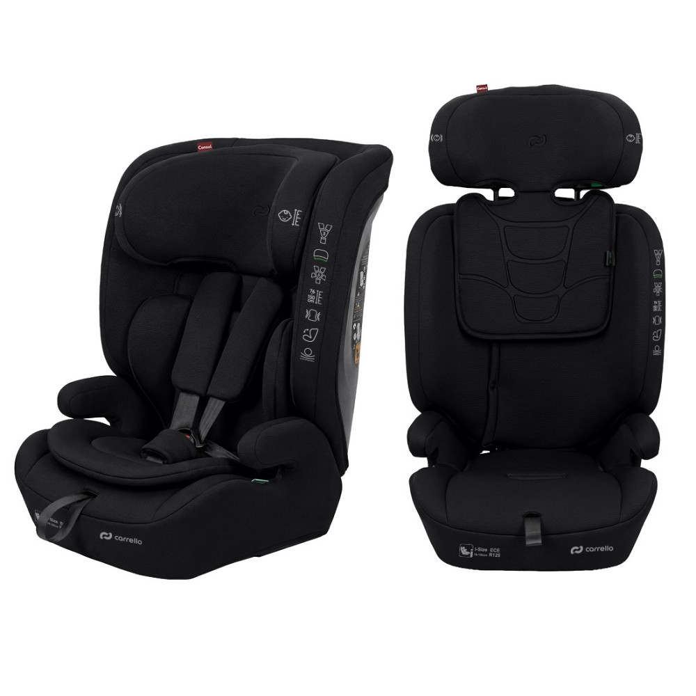 Carrello Consul CRL-16061 - детское автокресло i-Size (от 15 месяцев до 12 лет / 76-150 см) с регулировкой наклона • Midnight Black