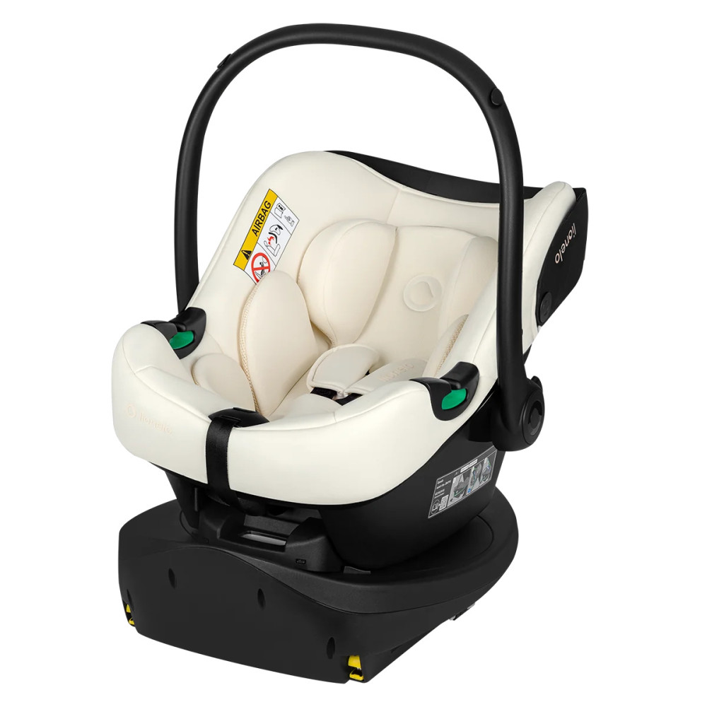 Lionelo Astrid i-Size Set Plus - автокресло для новорожденных с базой ISOFIX (40-87 см/ 0-24 мес) • Beige Cream